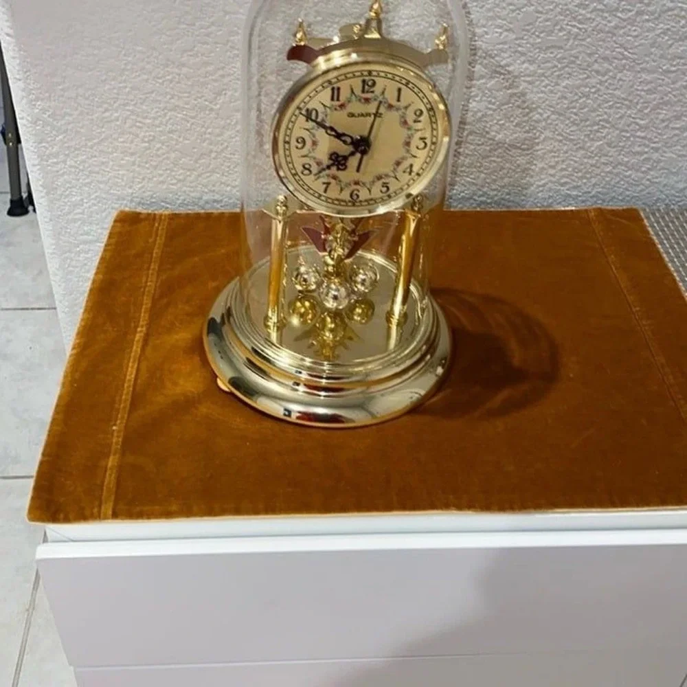 QUARTZ ANNIVERSARY WINDING CLOCK GERMANY VINTAGE